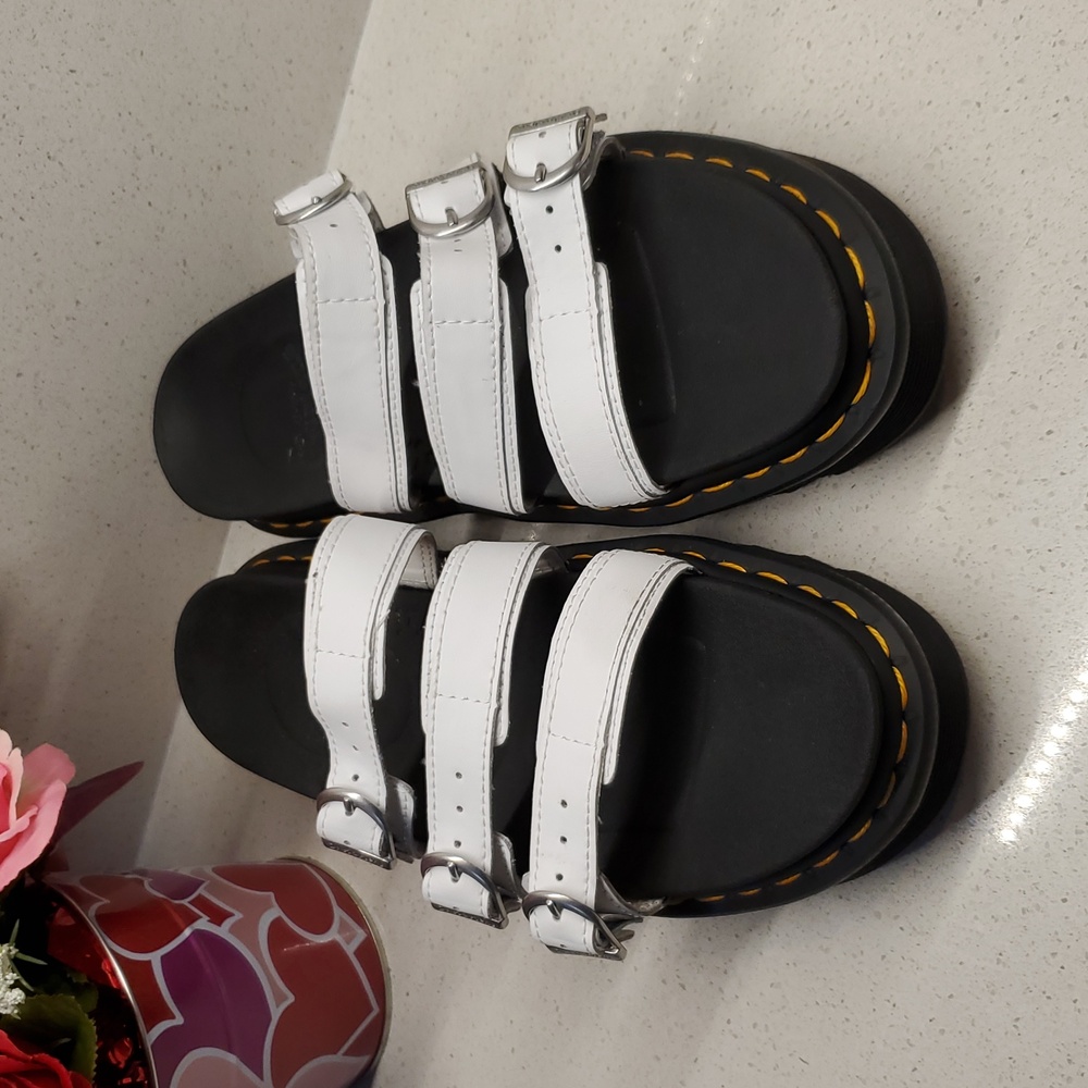 Dr. Martens White Strappy Sandals - Picture 3 of 11